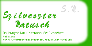 szilveszter matusch business card